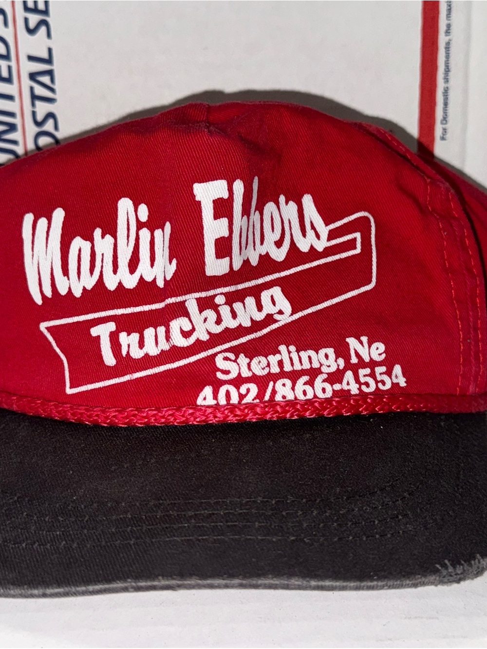 Marlin Ebbers Trucking 🛻 Vintage Snapback Hat trucker cap sterling NE Nebraska
